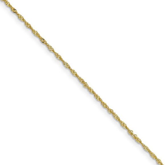 1.1mm 10k Yellow Gold Singapore Chain Necklace 20 Inch